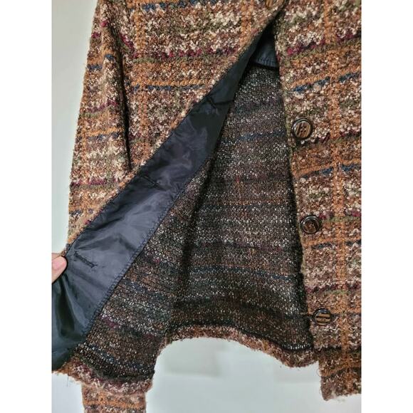 Casual Corner Annex Brown Multi Tweed Jacket Button Front Medium Vintage - Picture 7 of 7